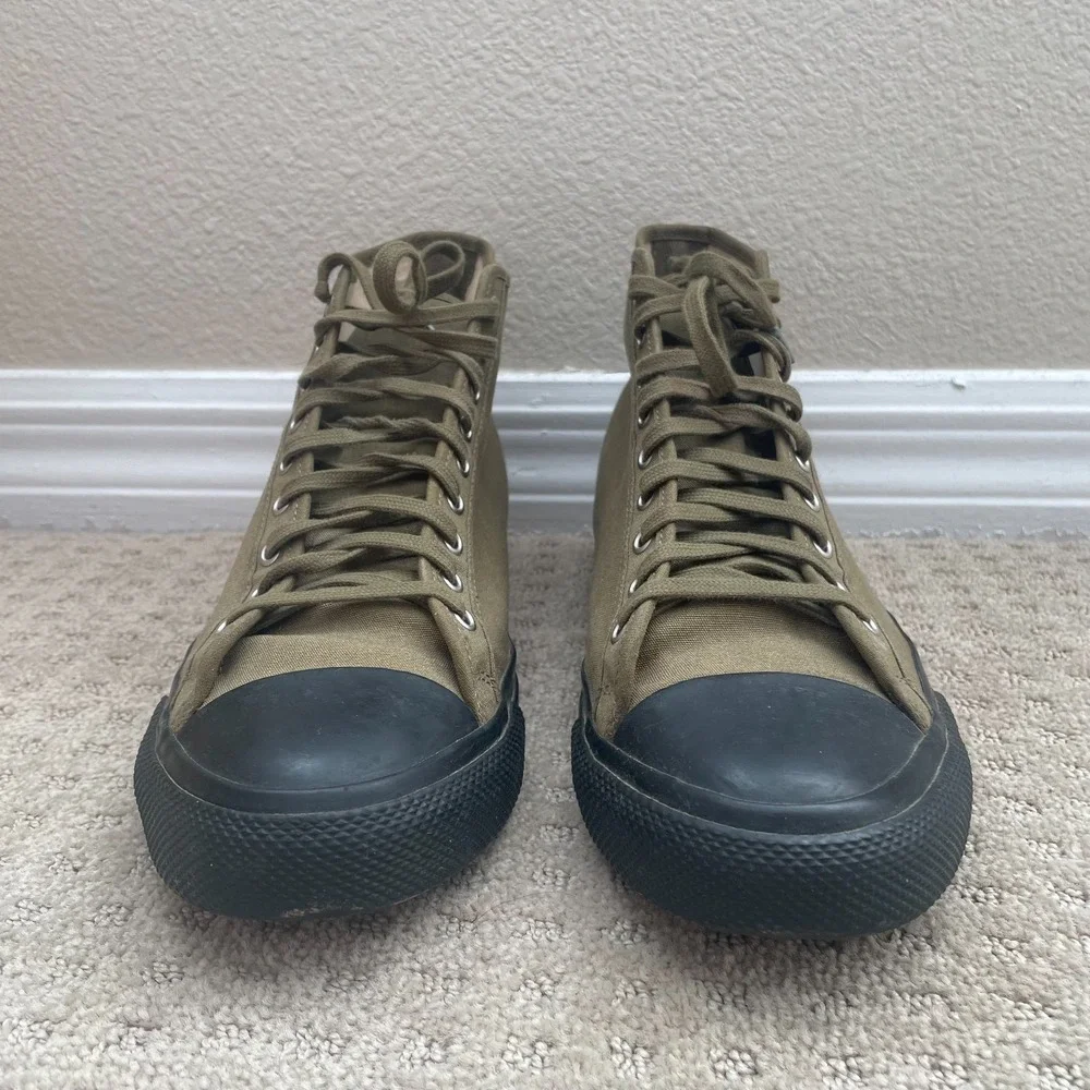 Ralph Lauren RRL Double RL Mayport‎ Canvas Sneakers Men 11 Olive Drab Designer